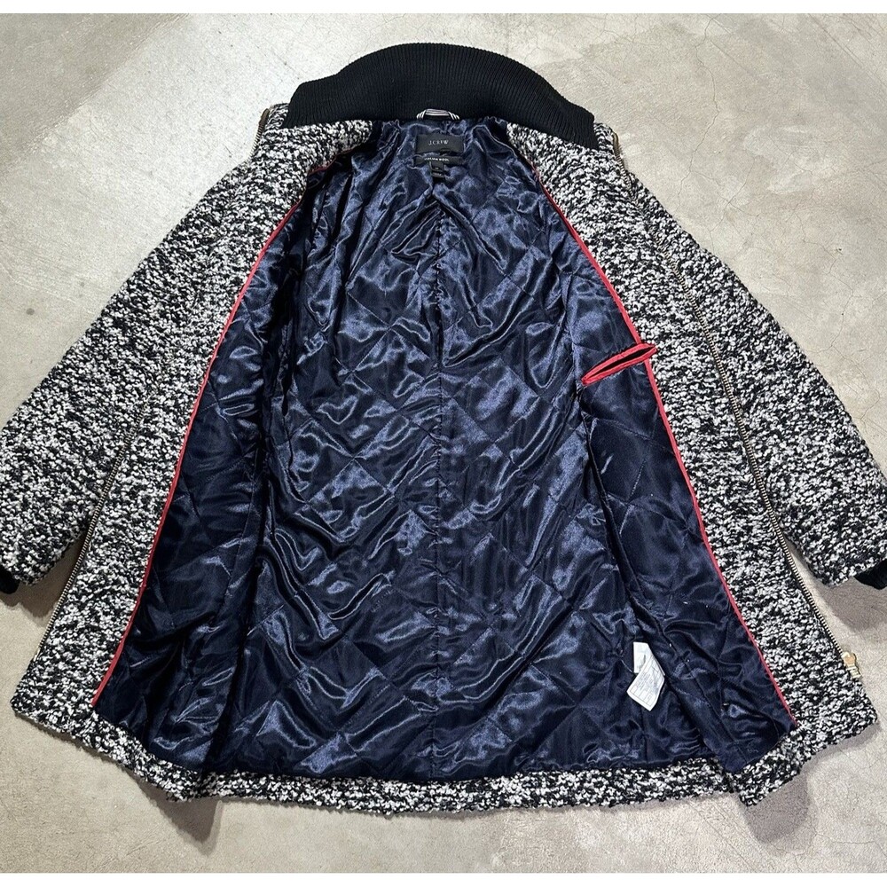 J. Crew Italian Wool Bouclé speckled Lodge Coat Size 2  Petite Minimalist Preppy - Picture 10 of 13